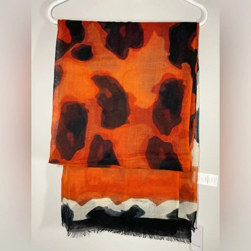 NWT Solar Company Multiple Colors 100% Wool Shawl Scarf